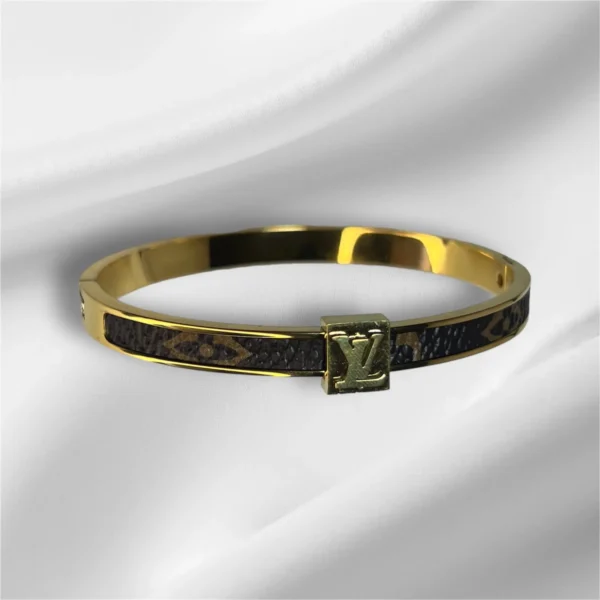 Goldtone Louis Vuitton Bracelet with Iconic LV Design